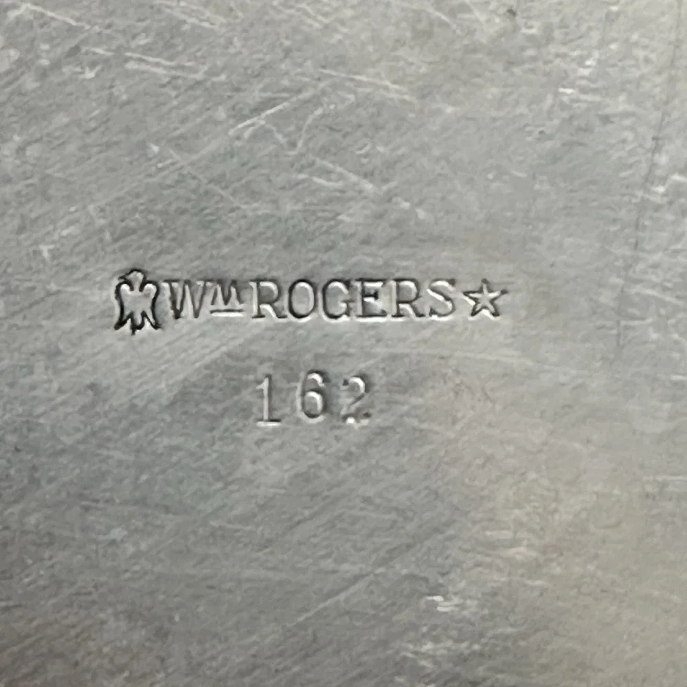 Wm Rogers Serving Tray Round 15in Silverplate Silver Etched Floral‎ Pierced